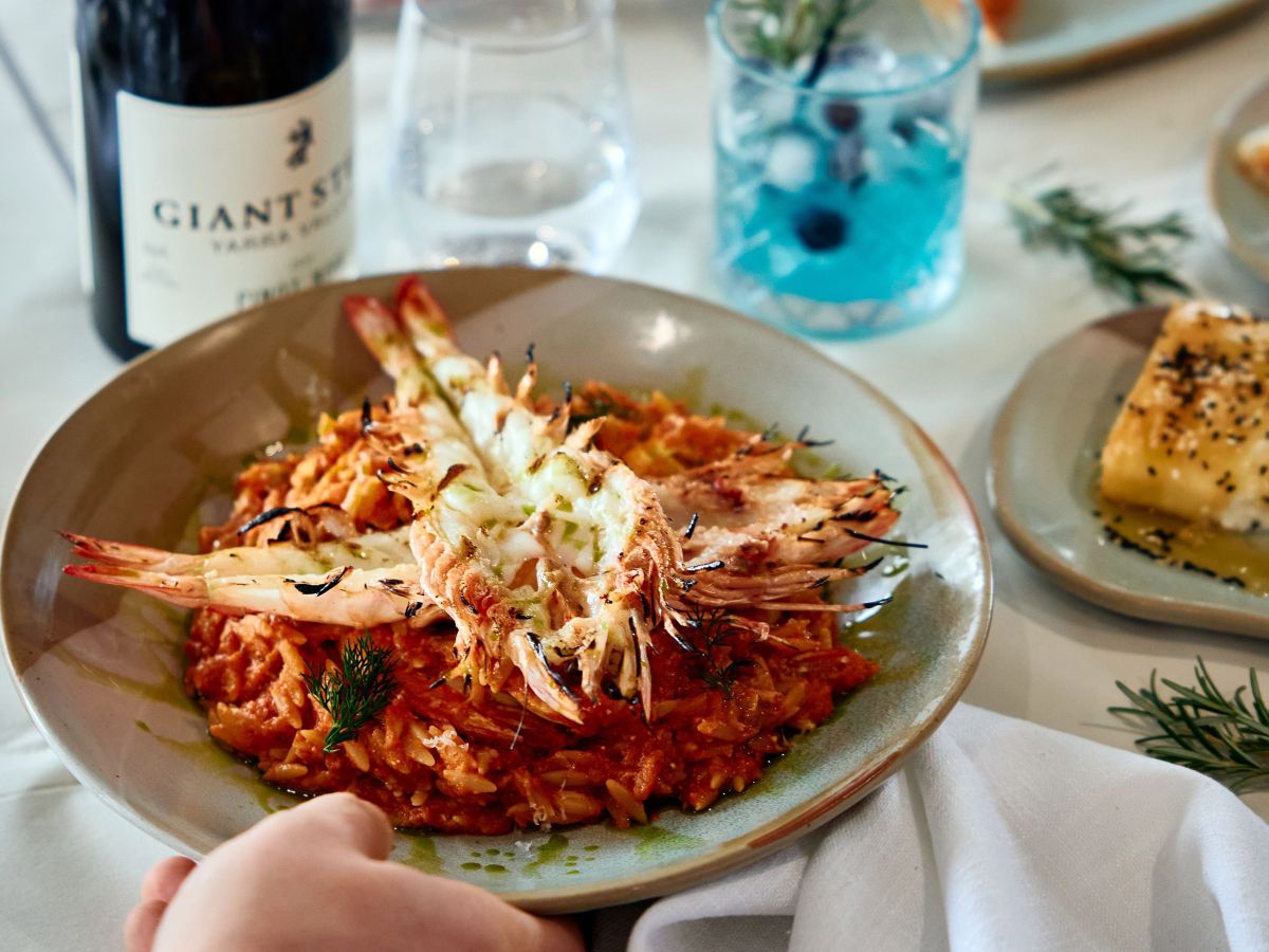 lobster dish on the table at opa in echuca moama